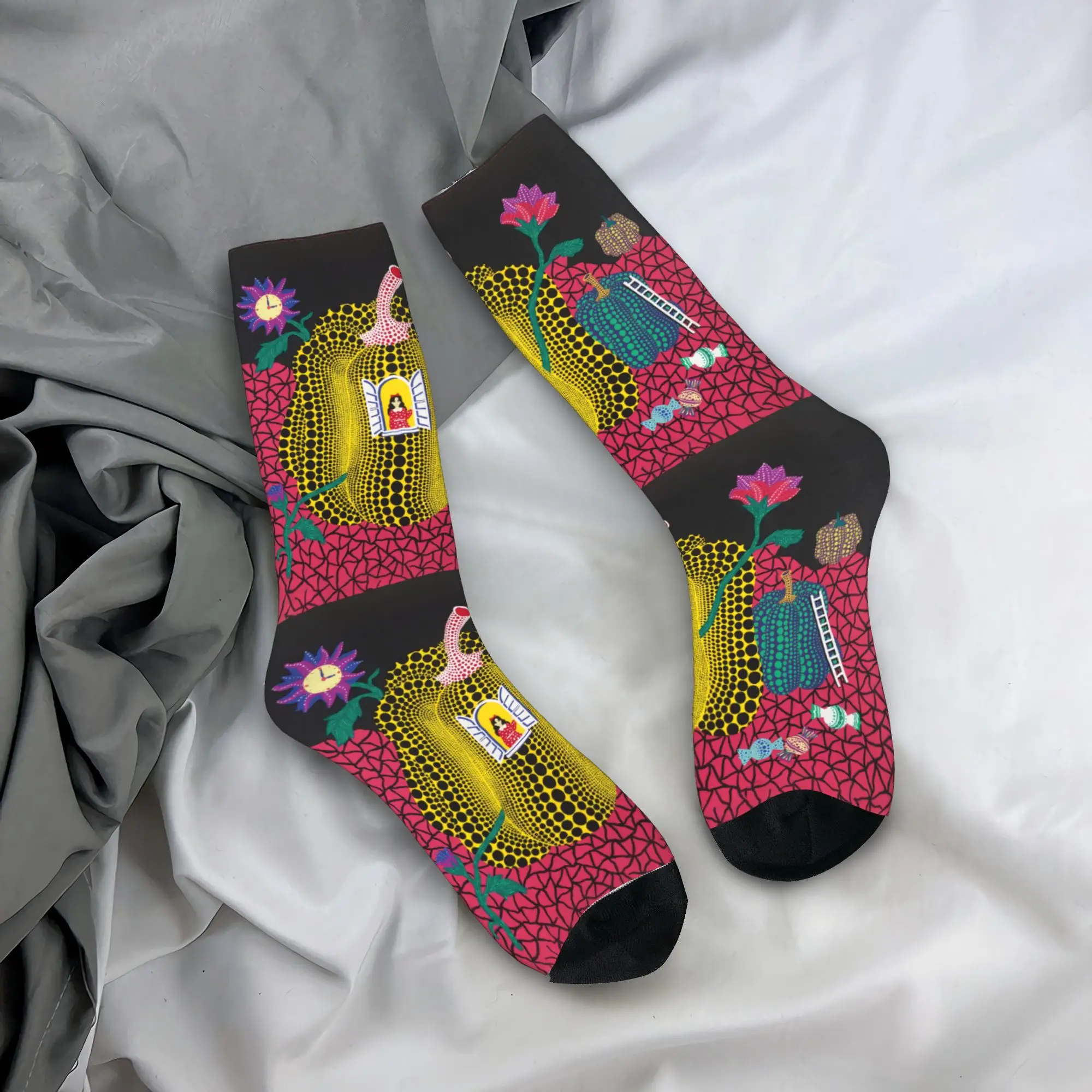 

Custom Yayoi Kusama Abstract Painting Men's Crew Socks Unisex Cute 3D Print Dress Socks