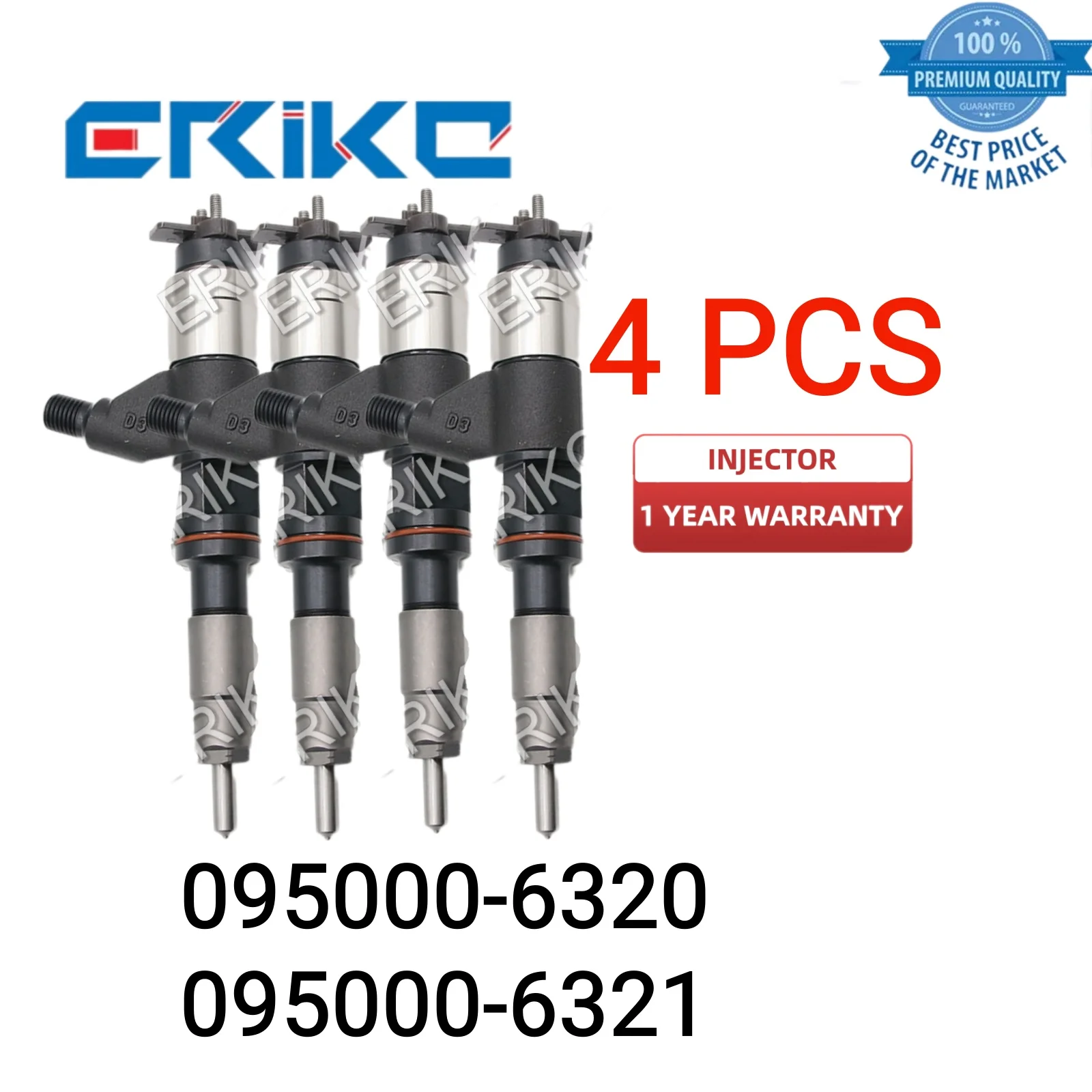 

4 PCS 095000-632# Fuel Common Rail Injector RE530361 RE531210 RE546783 SE501928 Original Injector 095000-6320 for John Deere