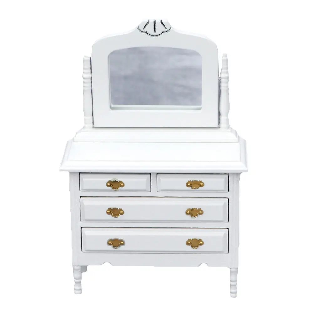 

1Pcs Mini Wooden Dressing Table for Dollhouse Decoration Realistic Chic Design Lightweight Easy to Move Store Perfect Home