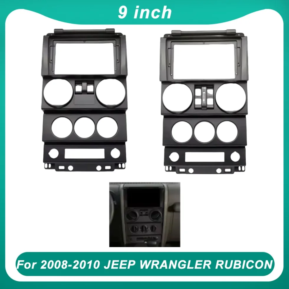

9Inch Car radio frame For 2008-2010 JEEP WRANGLER RUBICONFascias Android GPS MP5 Stereo Player 2 Din Head Unit Panel DashInst