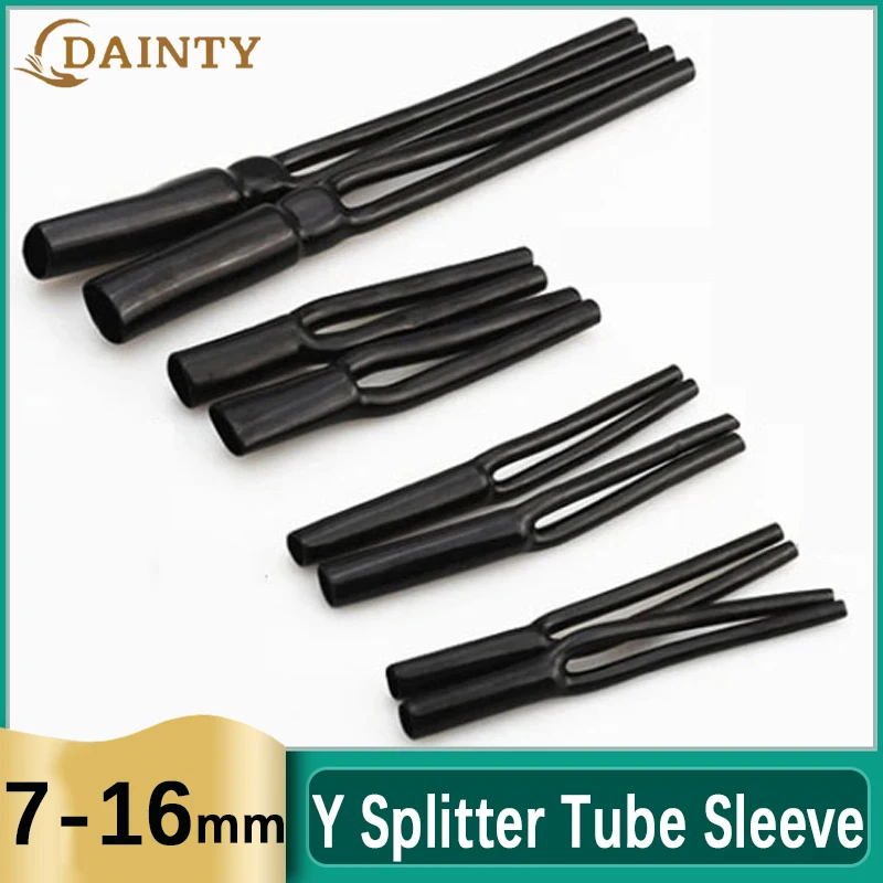 PVC Y Splitter Tube Sleeve Speaker Audio Cable Wire HiFi Cable Pants No Shrinkable Black Insulated Power Harness 7/9/12/16mm