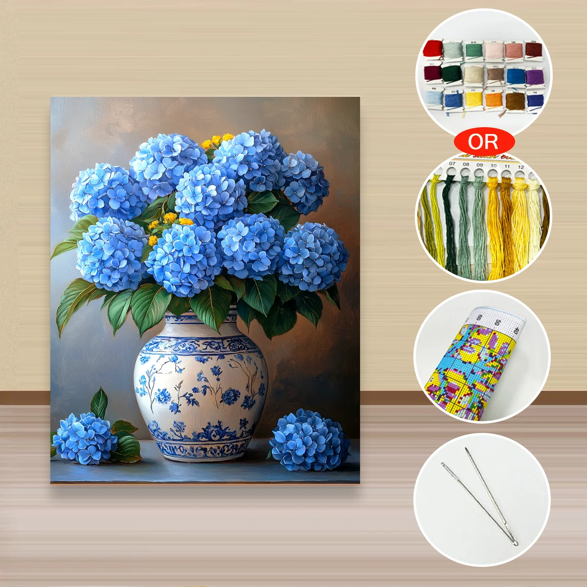

1PC40X50CM/15.7X19.69in,11CT/14CT cross stitch kit DIY Valentine's Day gift embroidery set for festival ,hydrangea