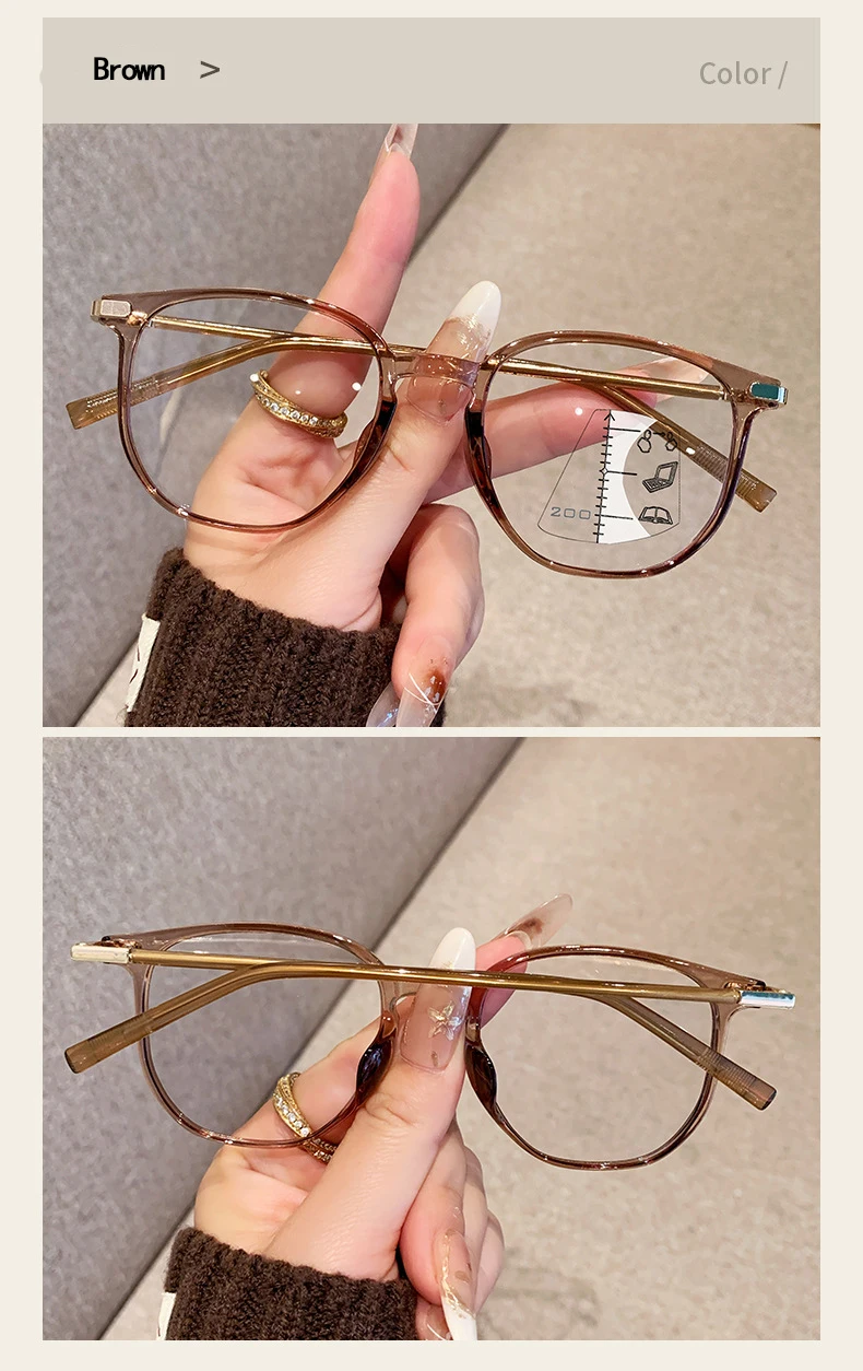 Multifokale Anti-Blaulicht-Lesebrille für Erwachsene. Doppelfunktionsbrille zum Lesen sowohl in der Nähe als auch in der Ferne.8110 – Detail 12
