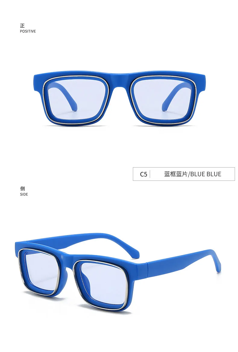Neue Vintage Quadratische Sonnenbrille für Damen und Herren Marken-Rechteck-Sonnenbrille Ovale Brillen für Männer und Frauen – Detail 9