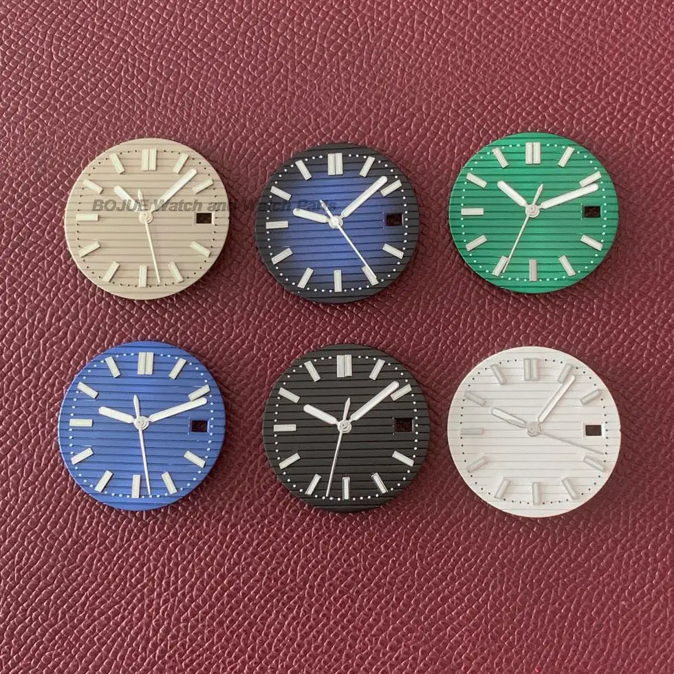 29.8mm Watch Dial Hands Green luminous for Nautilus NH35 NH36 Movement Watch Parts Accessories No Logo Dial