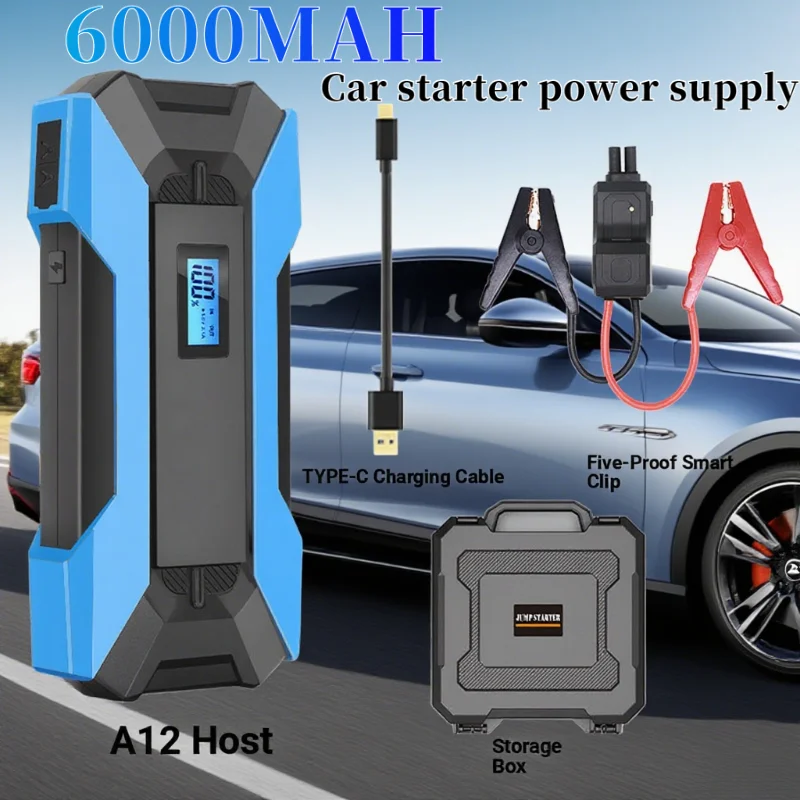 6000MAH 12V Car Emergency Start Power Starter Mobile Backup Car Battery Connect Power Bank