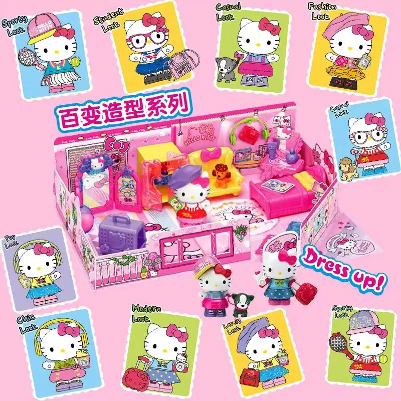 Hello Kitty's veelzijdige styling droomkamer 50127 aankleedpop meisje simulatie kamer meubilair speelhuis speelgoed