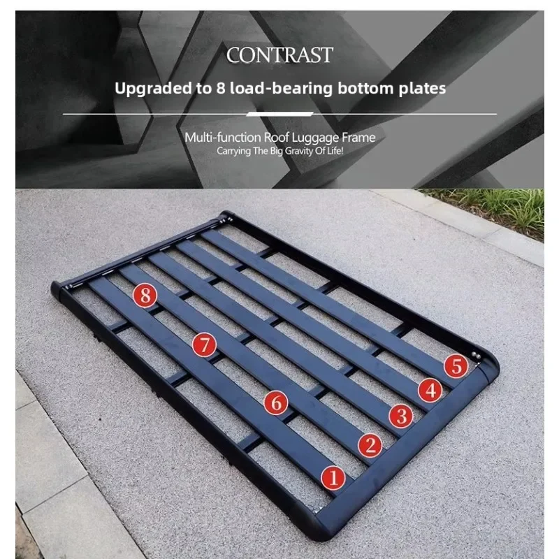 내구성 있는 오프로드 SUV 루프랙 범용 루프랙 여행 바구니 선반 알루미늄 합금 트럭 루프 프레임 썸네일 5
