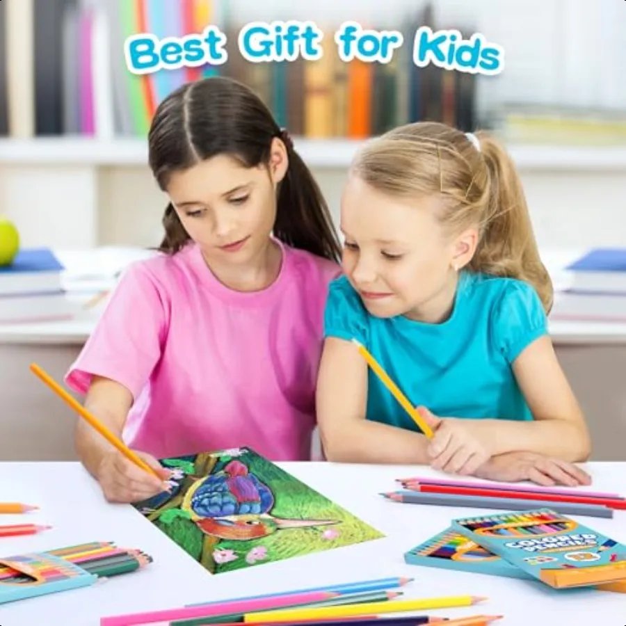 480 عدد أقلام رصاص ملونة، 40 عبوة من أقلام الرصاص الملونة لـ 12 لونًا، أقلام تلوين مشحونة مسبقًا للبالغين، لوحة مدرسية كبيرة