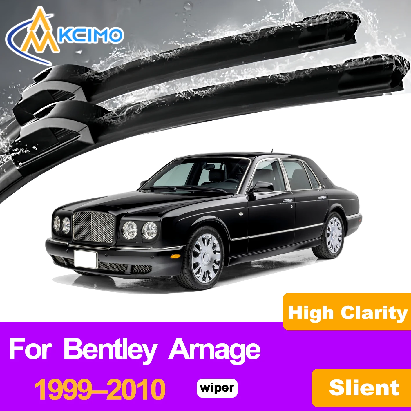 

KCIMO 2PCS Front Windshield Wiper Blades For Bentley Arnage 1999–2010, Quiet Clean Durable Anti-Noise Rain Snow Wipers