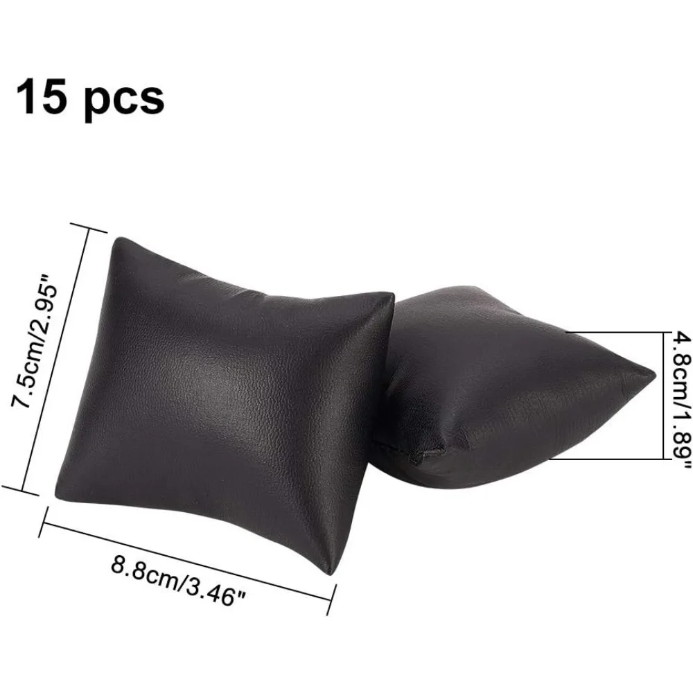 PH 15pcs Bracelet Watch Pillow, PU Leather Pillow Jewelry Show Bracelet Watch Jewelry Pillow Cushions, 3.4x2.9x1.8 Inch