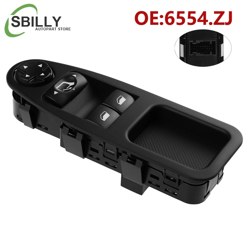 Coche 6554ZJ 6554.ZJ interruptor maestro de ventanilla eléctrica para Fiat Scudo para Citroen Dispatch Jumpy para Peugeot Expert 2007-2016 6554.ZH