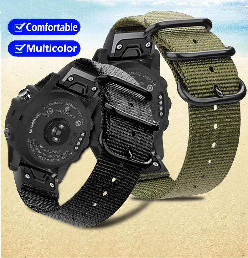 26mm 22mm 20mm  Sport Nylon Strap For Garmin Fenix 7X 7 6 Solar Fenix6 5/EPIX/Instinct 2/Descent Mk2i Watch Band Watchband