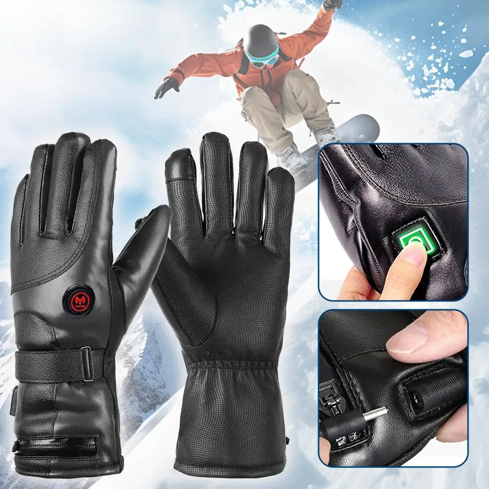 جديد قفازات ساخنة جهاز تدفئة محمول قفازات حرارية كهربائية قفازات الشتاء تزلج دراجة نارية دراجة خارجية مقاوم للماء الدراجات Snowb J2M1 #2