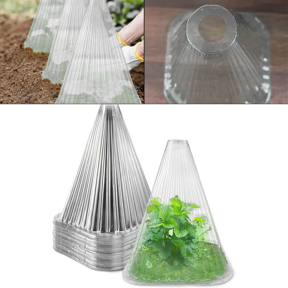 Garden Plant Bell Covers Reusable Plastic Cloches Protect Vegetables Flowers Herbs from Frost Birds and Snails