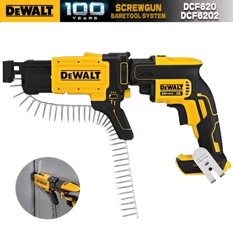 DEWALT DCF620 20V Drywall Screw Gun Handheld Automatic Feeding Nailing Machine Brushless 360 Degree Rotation Nail Gun DCF6202