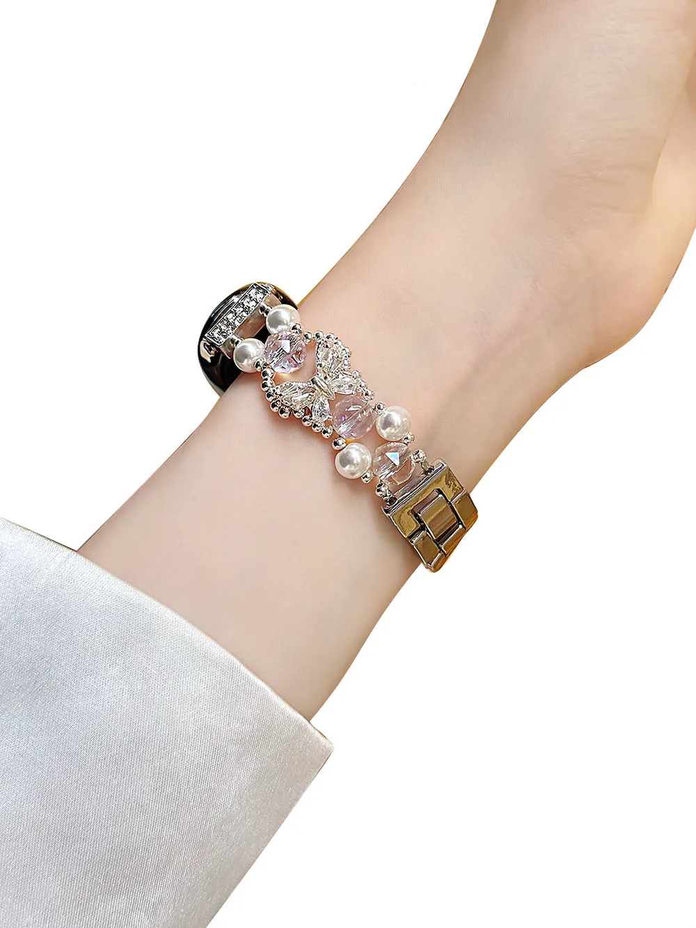 Faixa brilhante para xiaomi smart band 8/9/10 pulseira feminina elegante com pulseira de metal de cristal brilhante para mi band 10/9/8