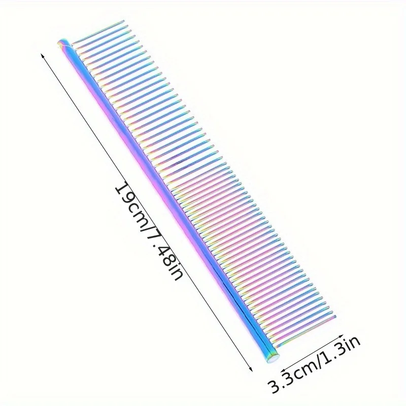 개 털 제거 빗, 스테인레스 스틸, 멀티 컬러 애완 동물 그루밍 빗, 부드럽게 제거, 느슨한 매듭 털, 개 고양이 청소