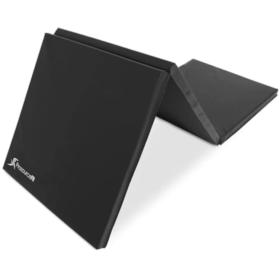 

ProSource Tri-Fold Folding Thick Exercise Mat 6'x2' with Carrying Handles for MMA, Gymnastics, Stretching, Core Workouts