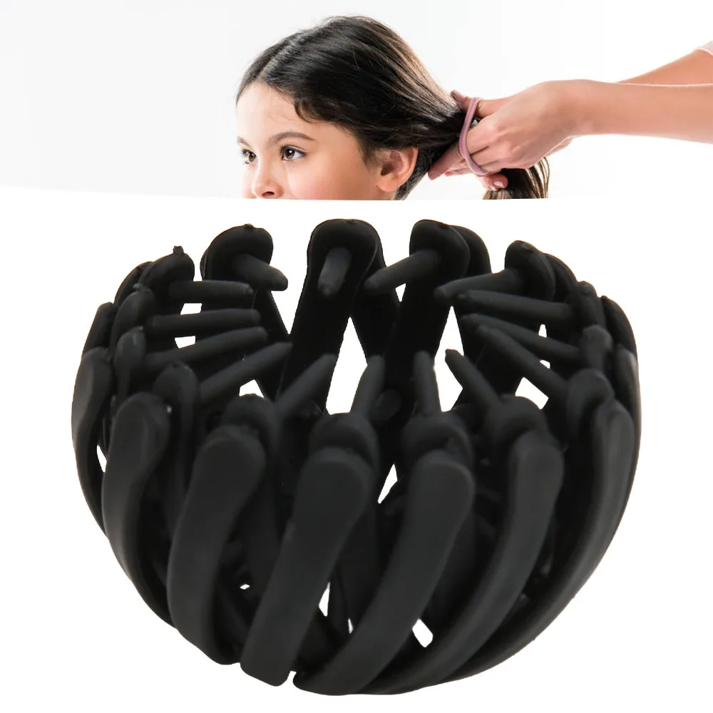4pcs Plastic Ponytail Hair Clip Strong Grip Elegant Expandable Hair Claw Bird Nest Design Stylish Ponytail Holder Clip Daily Use