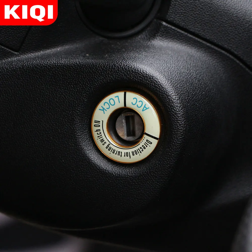 Car Ignition Key Ring Cover Decorative Trim Luminous Stickers for Peugeot 208 301 307 308 2008 3008 5008 Accessories Car-styling