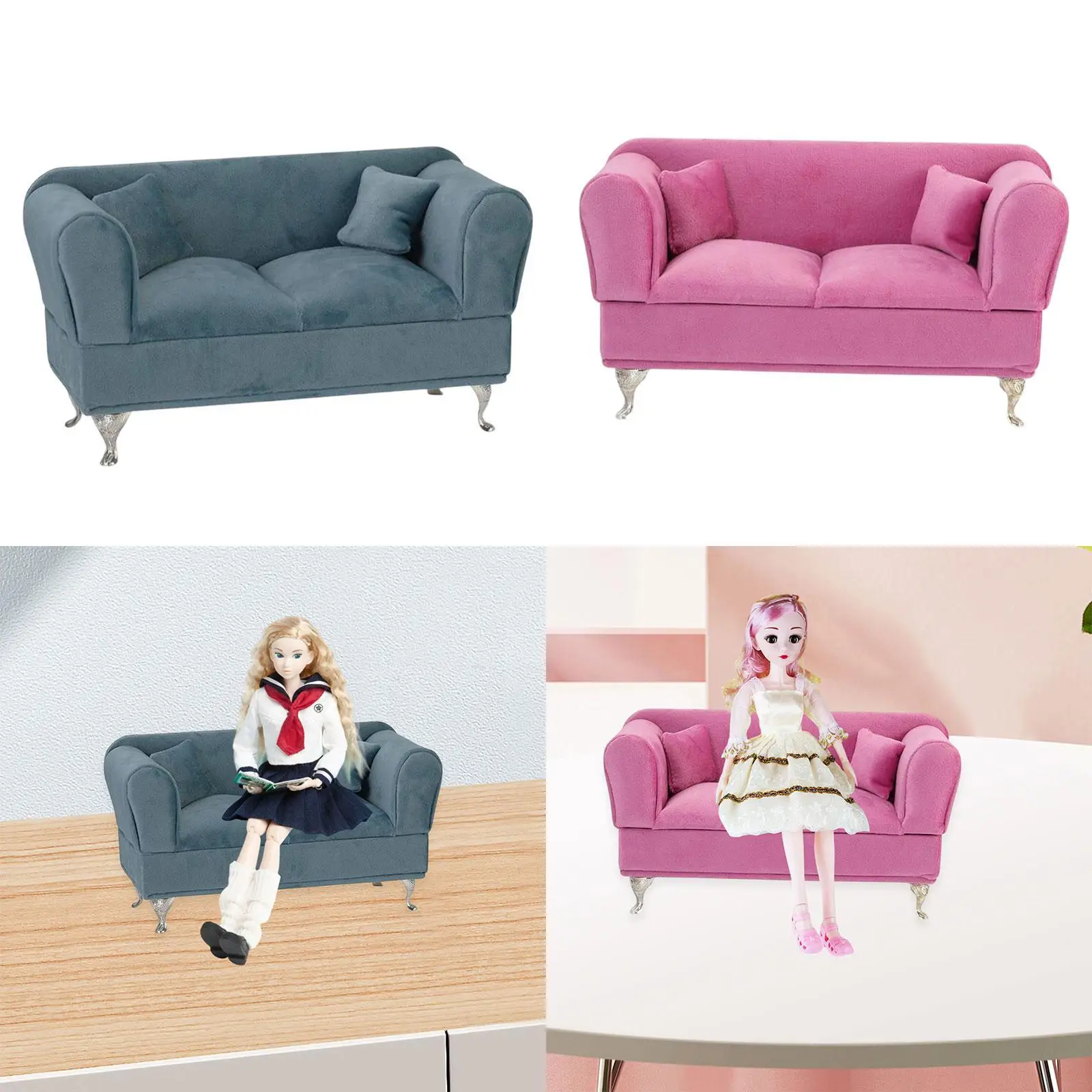 

1/6 Dollhouse Doll Sofa Toy Jewelry Box Organizer for Bracelet Earrings