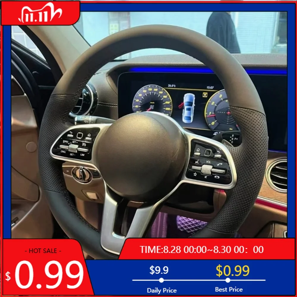 

Внутренние наклейки на заказ, чехол на руль автомобиля из микрофибры для Mercedes Benz A Class 2019-2020 GLC GLB CLS 2018-2020 C