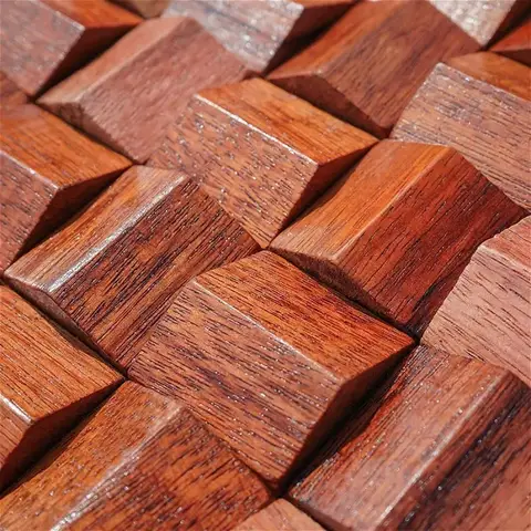 3D Wood Wall Covering Diffuser Mosaic Tile Acoustic Panel for HIFI Stereo Music Restaurant Art Store TV Video Room Wall Decor