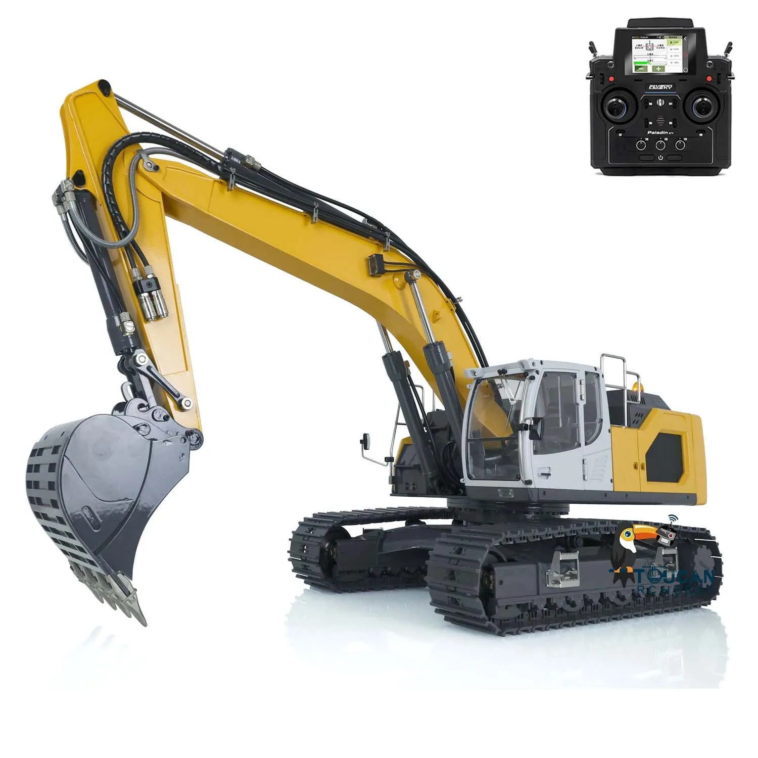 1/14 โลหะไฮดรอลิก RC Excavator 945 รีโมทคอนโทรลทาสีรถบรรทุก 5CHValve Digger รุ่นรถ Toucan RC Hobby ของเล่นเด็ก TH21415