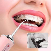 AA20-Oral Irrigator  Water Flosser USB Rechargeable Water Jet Floss Tooth Pick 4 Jet Tip 220Ml 3 Modes Teeth Cleaner
