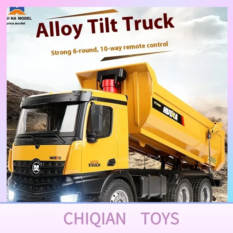 

Huina 582 Alloy Dump Truck Toy Remote Control Car for Boys Realistic Simulation Educational Fun Play Toy Vehicle for Children