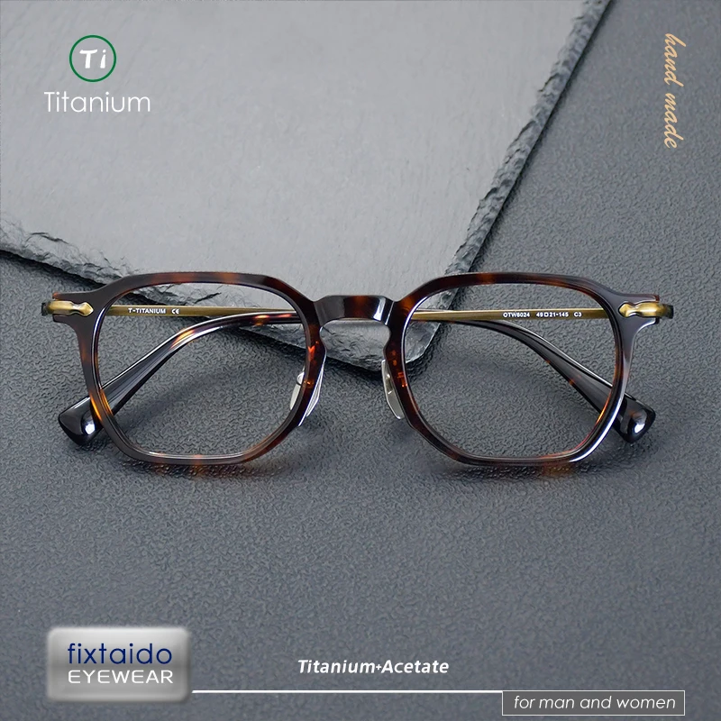 

Мужские очки в стиле ретро, квадратная оправа для очков из ацетата черепахового цвета, тот же дизайн, что и BJ classic OTW6024