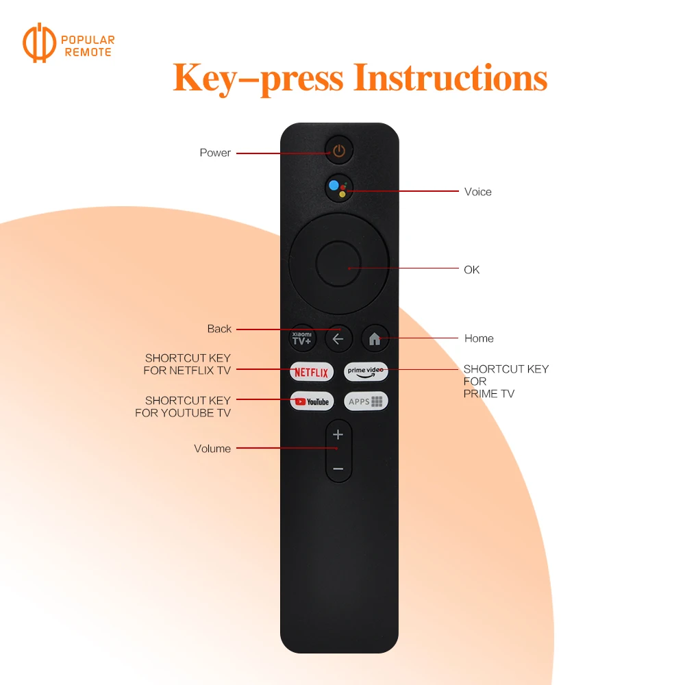 XMRM-M6 Control remoto por voz para Xiaomi mi 2.a generación Box aplicable a TV Box S (2a generación) Reproductor multimedia de transmisión 4K Ultra