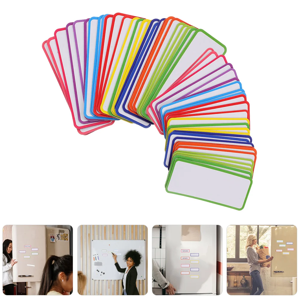 67 Pcs Magnetic Label Locker Stickers Refrigerator Magnets Erasable Labels Dry Erase Marker Tag Board Student