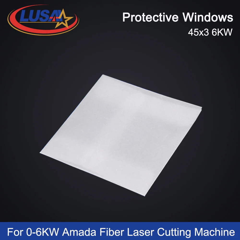 LUSAI 10pcs/lot Fiber Laser Protective Windows/Lens 45*3mm 71571308 Import Quartz For 0-6KW Amada Fiber Laser Cutting Machine