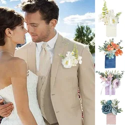 1 Stück Boutonniere für Männer für Hochzeit, Taschen-Boutonniere, Bräutigam, Trauzeugen, Corsage, Abschlussball, Zeremonie, Jahrestag, Dinner, Party, Dekoration