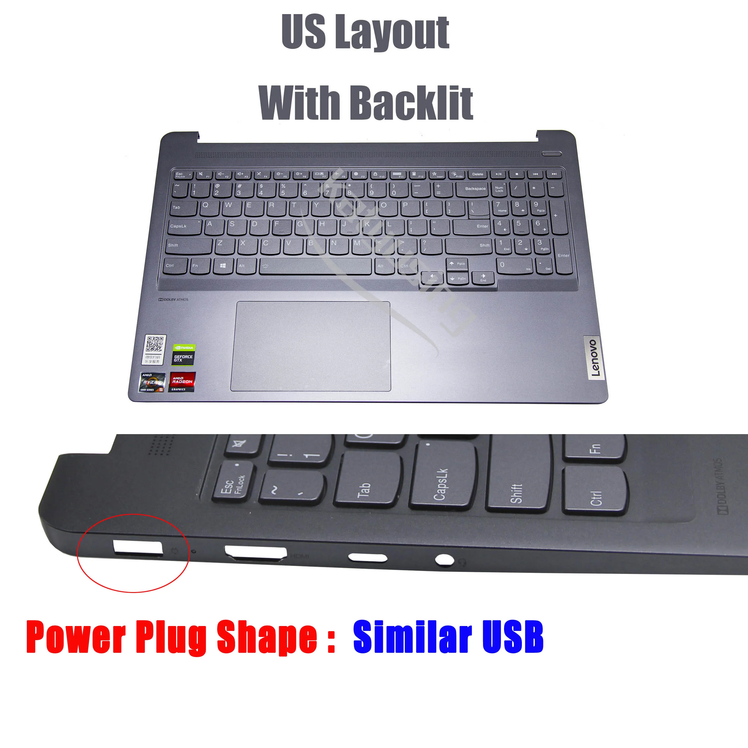 RU US Laptop Keyboard For Lenovo Ideapad 5 Pro 16ARH7 16ACH6