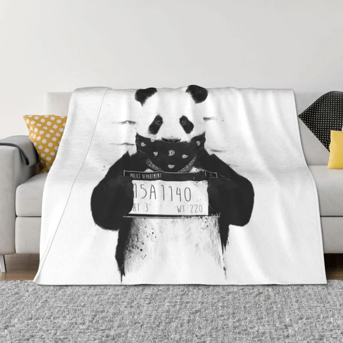 

Bad panda Throw Blanket anime Flannel Fabric Beautifuls Blankets
