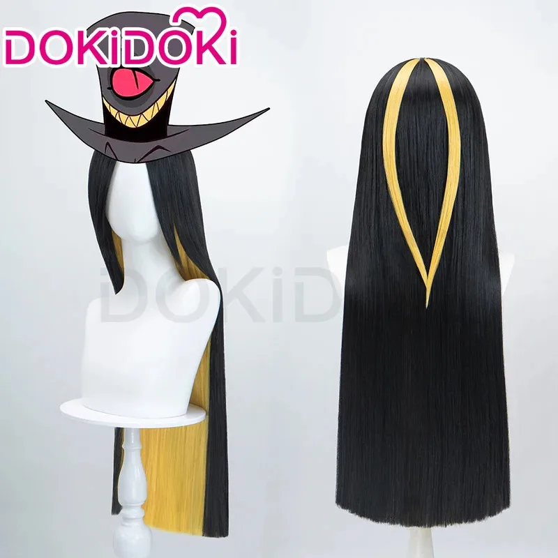 LQIN STOCK Sir Pentious 가발 애니메이션 코스프레 가발 DokiDoki 남성 80cm 긴 머리 고내열성 Sir Pentious 코스프레 무료 가발 모자