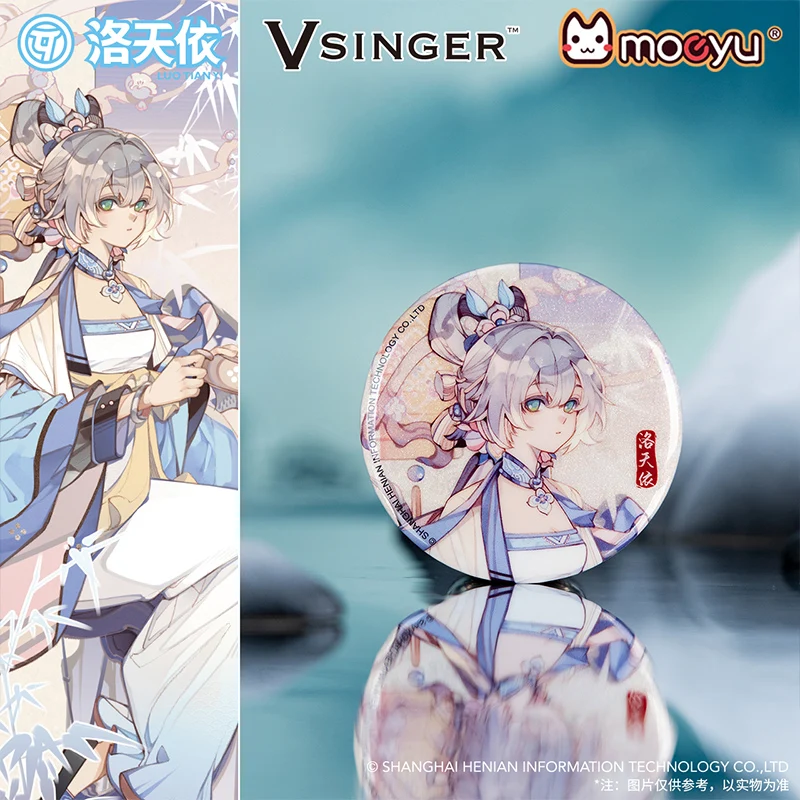 Moeyu V-Singer Luo Tian Yi Acrylic Figure Stand Badges Metal Brooches Anime Pendant Color Paper Board Cosplay Accessory