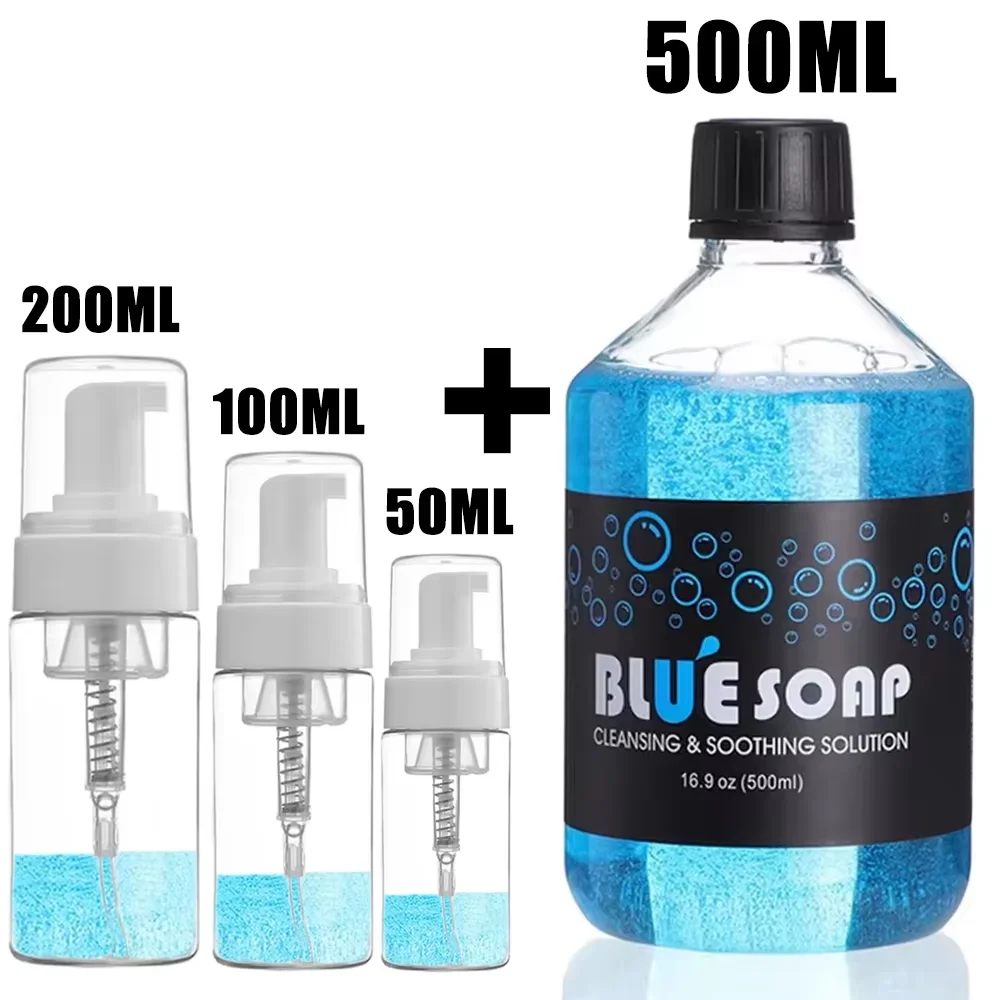 Tattoo Blue Soap Cleaning Soothing Solution Blue Algae Soap with Tattoo Foaming Bottle for Tattoo Aftercare Accessories
