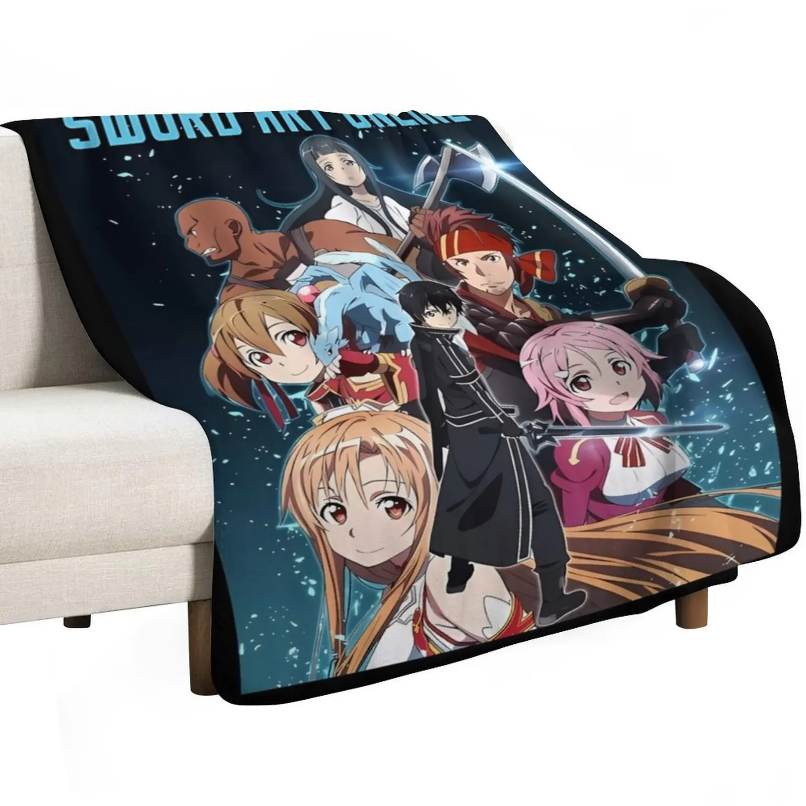 SAO Full Squad Throw Blanket Stylish Couch Blanket for Home Living Room