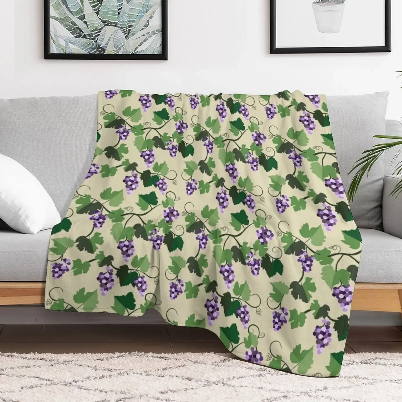 Grape Vine Pattern Throw Blanket For Baby Single Cute anime Blankets
