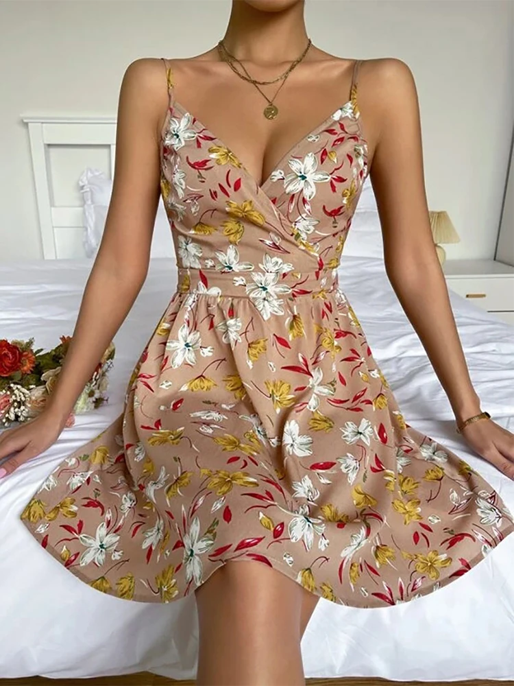 Robe vintage élégante pour femme, style bohème, dos nu, vacances, anniversaire, plage, floral, fête de mariage, robe sexy, mignonne avec tout