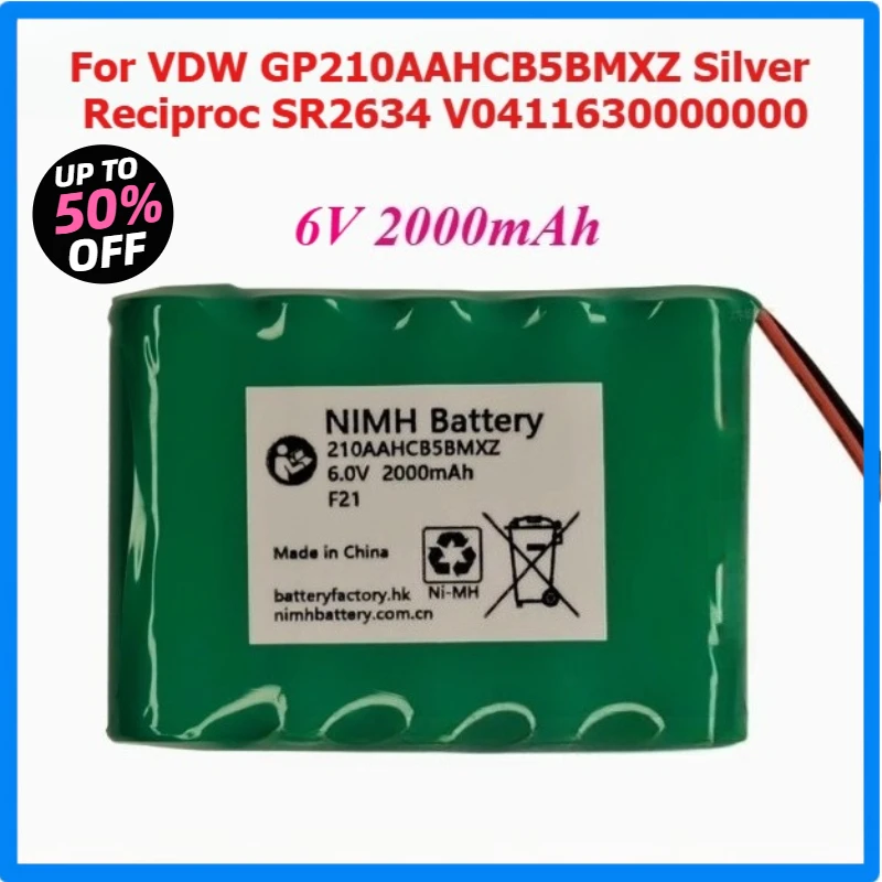 

NEW 6V 2000mAh VDS263MD Battery for VDW GP210AAHCB5BMXZ Silver Reciproc SR2634 V0411630000000 NiMH Battery
