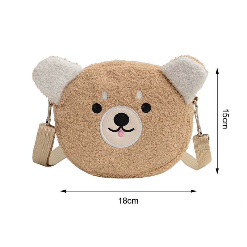 Girls Cute Sheep Shape Crossbody Bag Mini Coin Purse Wallet Crossbody Bag Plush Soft Sweet Purses