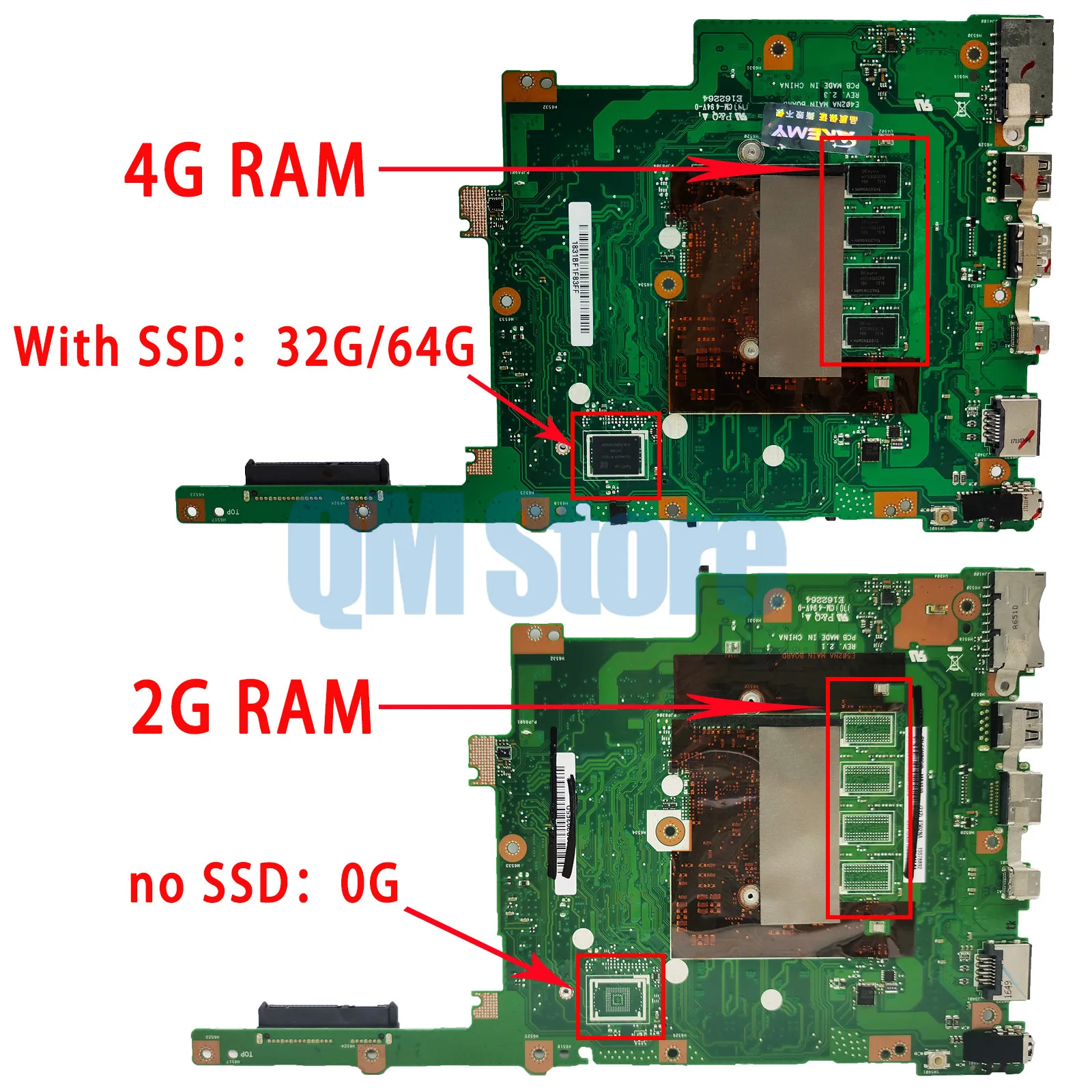 Imagem -02 - Placa-mãe para Laptop E402na E502na com 2g 4g Ram N3350 N3450 N4200 para Asus E402n E502n E502n R416n R417n L402na F402n X402na