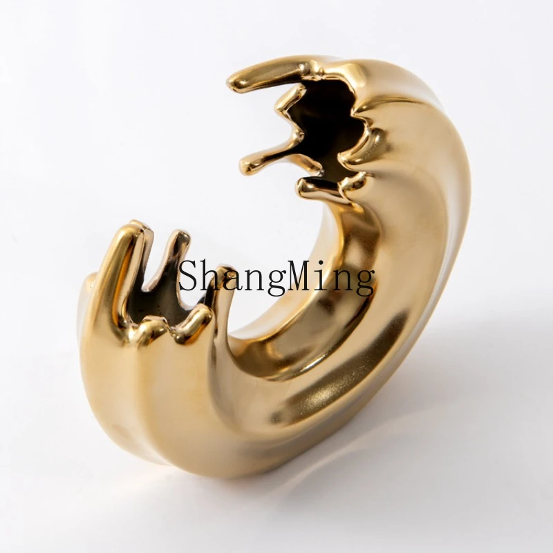 

ZYY light luxury ceramic vase high-end ornament model room soft matching