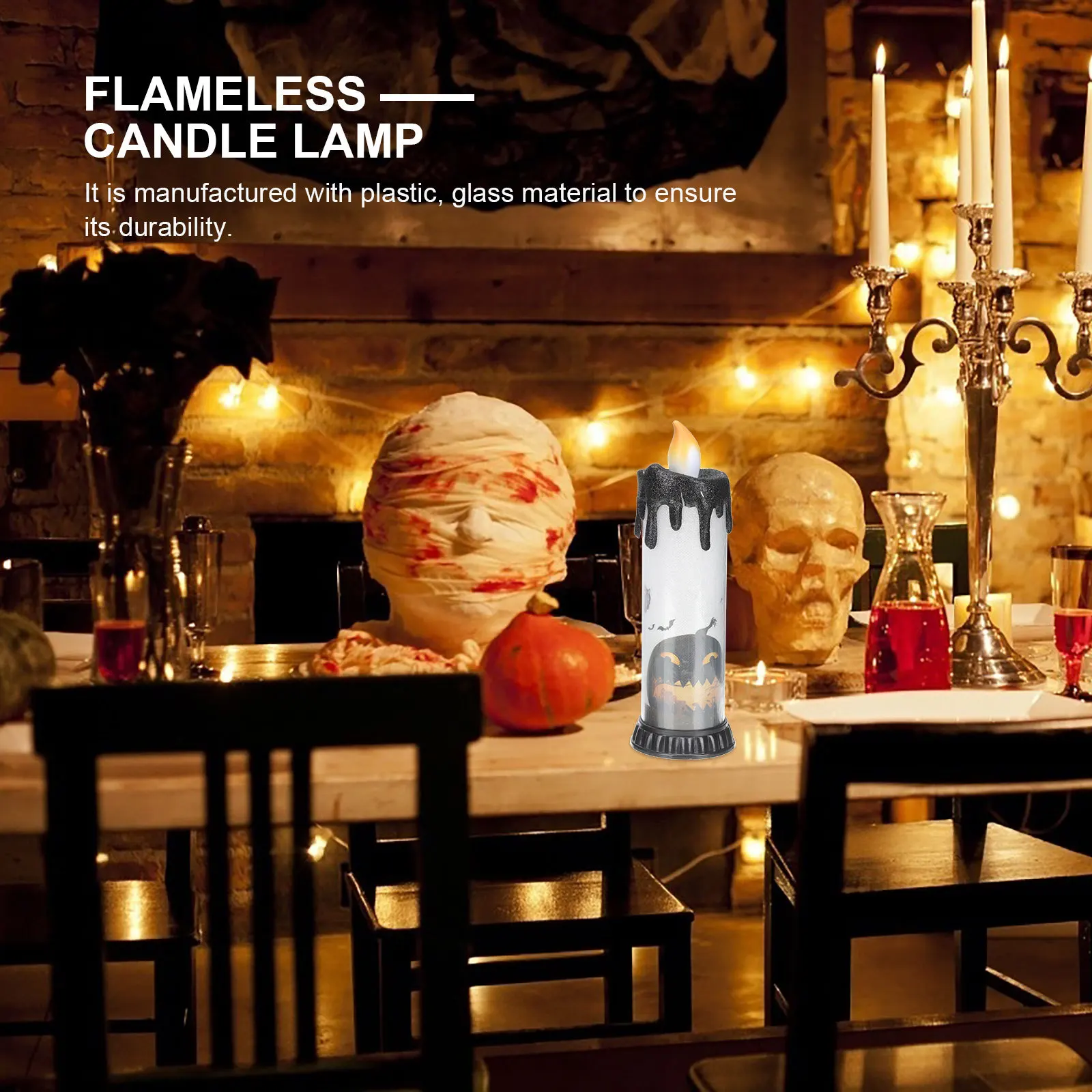 

2Pcs Halloween Tear Drop LED Tealight Decorative Lamp for Indoor Outdoor Halloween Party Flameless Light