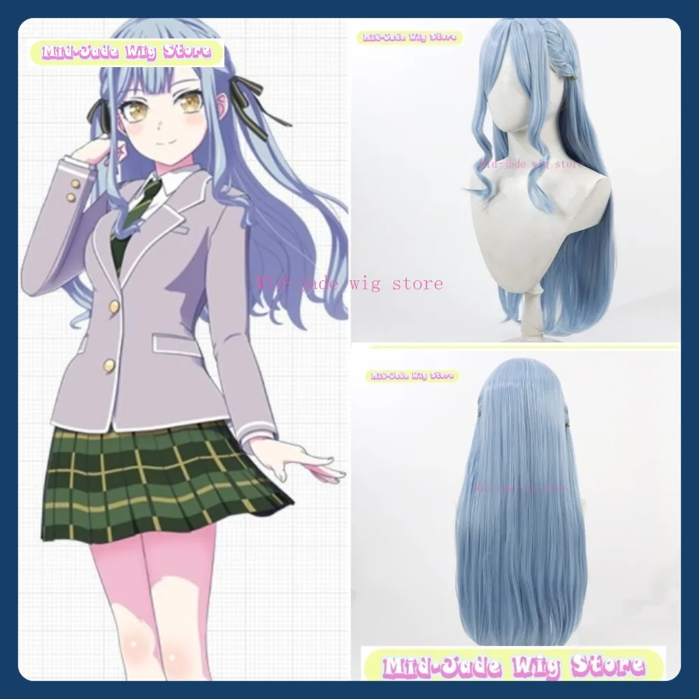 

Магазин париков среднего нефрита BanG Dream Toyama Kasumi, парик для косплея, аниме, игра, синтетические волосы для ролевых игр, вечеринка на Хэллоуин